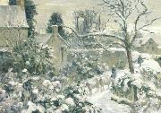 Camille Pissarro Snowscape with Cows Montfoucault painting